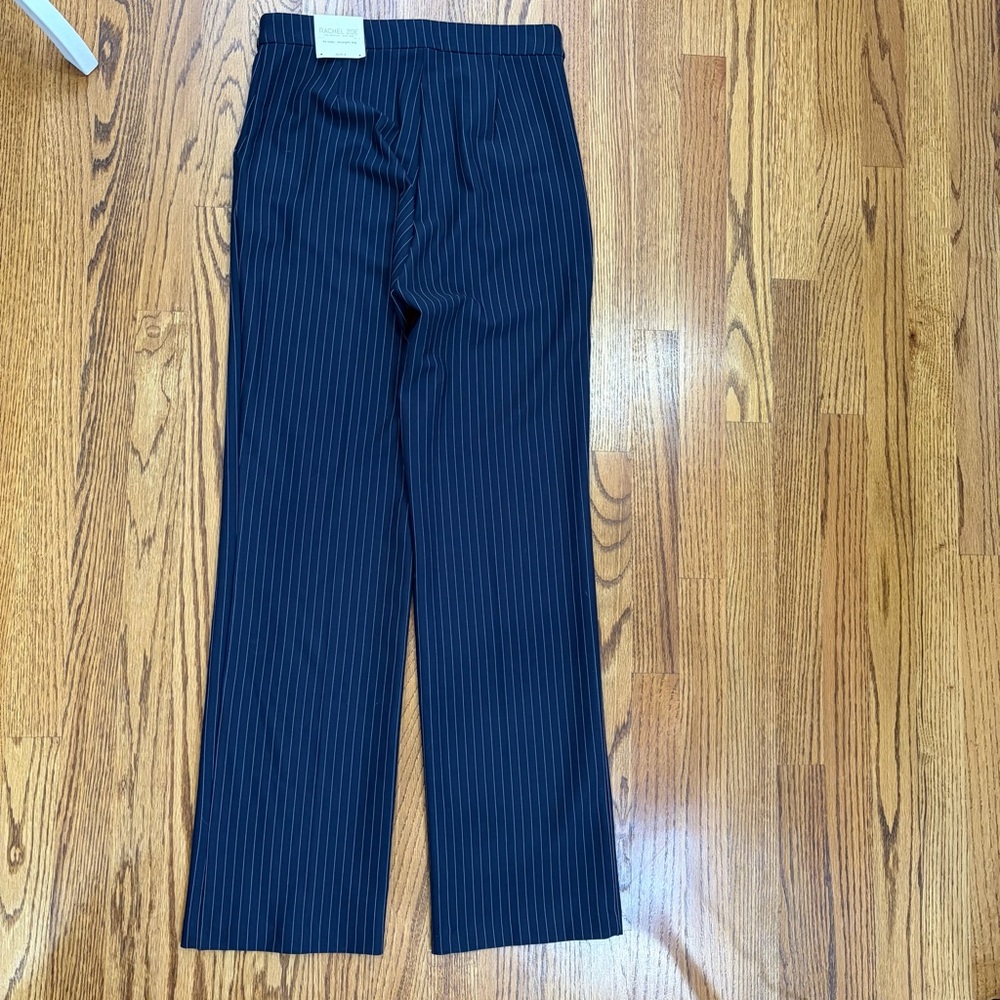 NWT Rachel Zoe Blue High-Rise Straight Leg  Pin Striped Dress Pants sz 2